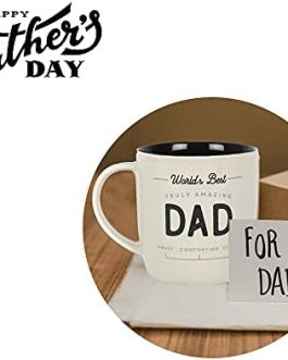 SJ TRADERS Gift for Dads, Amazing Dad Coffee Mug, Novelty Father Day Gifts, Tea, Coffee and Hot Chocolate Cups, Party Presents for Your Dad from Daughter and Son (Truly Amazing Dad Mug)