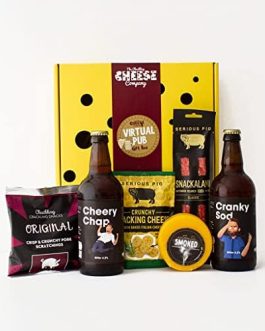 Virtual Pub Gift Box. A Delicious Selection Box Full of Pub Inspired Foodie Gifts. Savoury Snacks, Cheese and Beer. Ultimate Food Gifts for Men Or Women