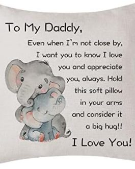 Dad Gifts From Daughter Son Cushion Cover Throw Pillow Cover Gift To Daddy Father’s Day Birthday Gifts (Daddy)