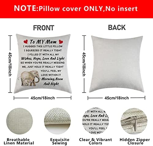 Tihnvk Cushion Cover Gifts For Mom From Daughter Son Birthday For Mom Pillow Cover Pillow Cases Cushion Cover Hug Pillow Cover To Mum Decorative Home Gifts - Image 2
