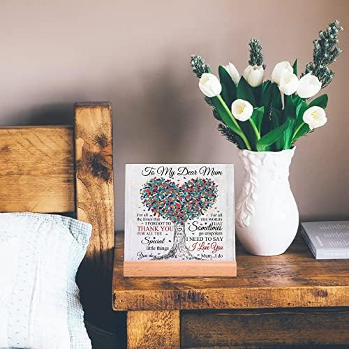 Mum Gifts from Daughter Son, Desk Decor Sign Gifts for Mum, Birthday Gifts for Mum, Acrylic Plaque Presents for Mum, Best Mum Gifts for Mother's Day Valentine's - Image 6