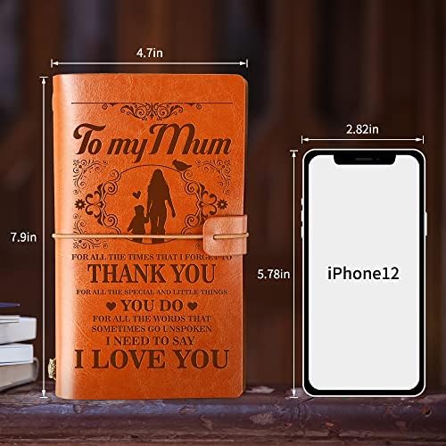 Mum Birthday Gifts -140 Pages Leather Journal Gifts for Mum Travel Diary Notebook Mothers Day Christmas Presents for Mum/Mummy from Daughter - Image 4