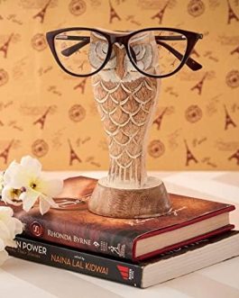 Owl Gift for Women Men Owl Glasses Holder Spectacle Stand Wooden Eyeglass Handmade Display Home Office Gift for Teacher Him Her Mom Dad