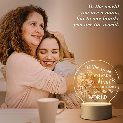 Mothers Day Gifts for Mum from Daughter Son - Mum Birthday Gifts Night Light, Mum Gifts for Christmas, Mother's Day, Birthday, Thanksgiving, Acrylic Night Lamp Gifts for Mum, Stepmom - Image 3