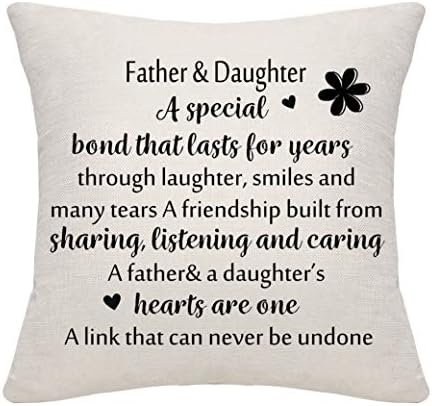 Dad Gifts from Daughter Dad Cushion Cover Daughter Gifts from Dad Daughter Pillow Cover Cushion Cover Father Cushion Cover Daughter Birthday Christmas Father's Day Pillow Case for Father Daughter