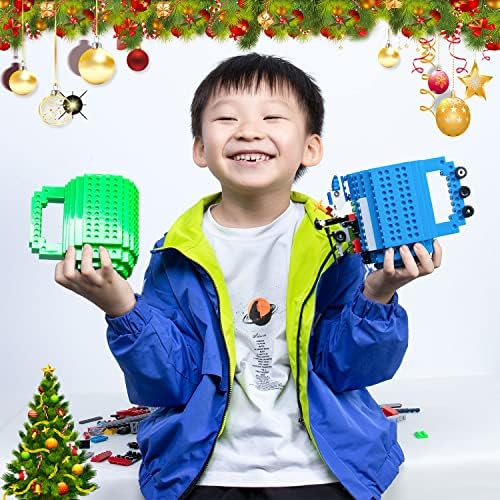 DAYMOO Build-On Brick Mug Set.Funny Mugs Gifts Compatible with Lego,Novelty Easter Birthday Presents Christmas Santa Gifts for Kids Boy Men Dad Him Adult,Red - Image 5