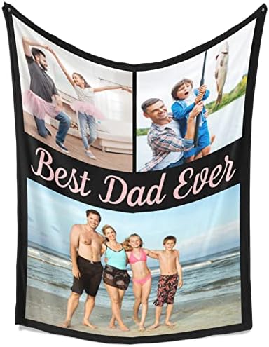 LNM Personalised Daddy Gifts for Birthday, Personalised Blankets for Dad Grandpa, Personalised Photo Fleece Blanket, Best Dad Ever Gifts from Daughter Son Wife, Personalised Gifts for Fathers Day - Image 5