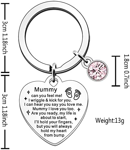 JETTOP Mummy to be Gifts Mum to Be Gifts New Mom Gifts First Mothers Day Present Keyring Love from Bump - Image 2
