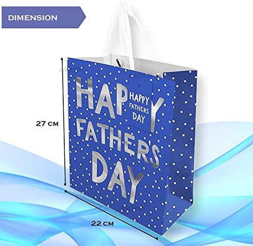 AKH® Fathers Day Gift Bag | 22 x 10.1 x 27cm |Medium Size | Dad's Day Gift Bag | Dads Day Gifts Bags With Gift Tag |Thick Luxury Paper Gift Bag | Dad's Birthday Gift Bag (Black & Blue) - Image 2