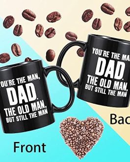 Gifts for Dad Father Day Gifts for Father,Funny Novelty Black Ceramic Coffee Mug Tea Cup-You’re The Man, Dad:Birthday Gifts for Dad,Christmas Gifts for Dad from Son, Daughter, Kids