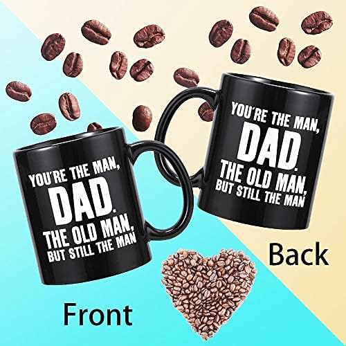 Gifts for Dad Father Day Gifts for Father,Funny Novelty Black Ceramic Coffee Mug Tea Cup-You're The Man, Dad:Birthday Gifts for Dad,Christmas Gifts for Dad from Son, Daughter, Kids - Image 2