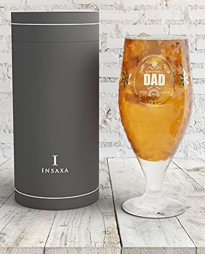 Insaxa Father's Day Gifts Dad Gifts - World's Finest Dad Beer Glass (1 Pint / 580ml) Dad Birthday Gifts for Dad Christmas Gifts for Dad Presents for Dad Fathers Day Gift Dad Gift - Image 4