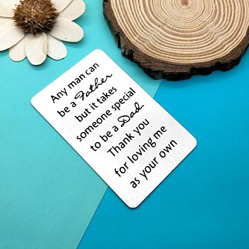 Step Dad Wallet Card Gifts Fathers Day Gift from Stepdaughter Stepson Christmas Birthday Gifts Thank You for Loving Me as Your Own Appreciation Gift for Stepfather Engraved Wallet Card Gifts for Dad - Image 5