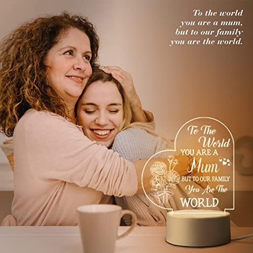 Niyewsor Mothers Day Gifts for Mum - Acrylic Night Light, Mum Gifts from Daughter Son, Birthday Presents Gifts for Mum, Valentine's Mother's Day Gifts for Mum, Mummy - Image 2