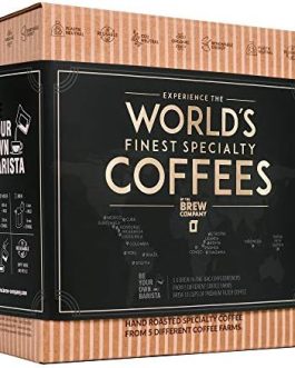 Original Gourmet Coffee Gift Set for Men & Women – 5 of the World’s Finest Single Estate Specialty & Organic Coffees | Brew & Enjoy Anytime, Anywhere | Hamper Style Letterbox Gift Idea for Him & Her