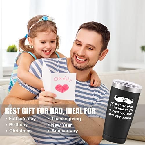 FAMINESS Gifts for Dad from Daughter Son Kids Fathers Day Gift Birthday Gifts 20Oz Tumbler for Dad Husband Men Best Dad Present Idea for Father Bonus Dad from Daughter Son Wife - Image 3