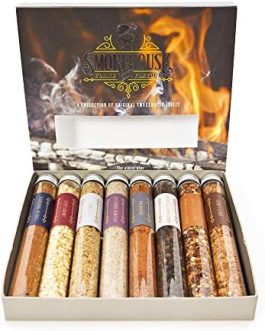 Eat.Art Barbecue Smokehouse Flame and Flavour BBQ Rub Set – 8 Unique Smoked Spice Selection Box – Unusual Food Christmas Cooking Gifts – for Gourmet Foodies Smokey Sunday Roast Spices