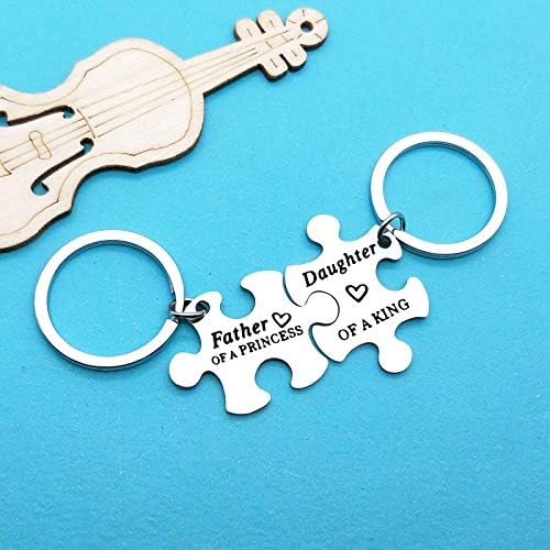 Ximalun Father Daughter Keyring Set Fathers Day Gift for Dad Father of a Princess Daughter of a King Keyring Set Dad and Daughter Gifts Christmas Birthday Gifts Daddy Gifts from Daughter - Image 5