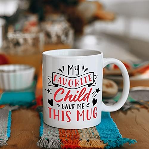 Welsky Gifts for Mum Dad Mug - My Favorite Child Gave Me This Mug - 330ml Ceramic Coffee Mug Daddy Mummy Presents , Mothers Fathers Day Birthday Christmas Gifts for Mum Dad from Daughter Son - Image 2