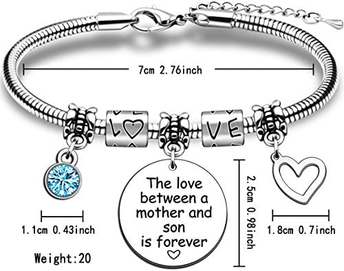 Mum Gifts Mother Bracelet from Son Birthday Mother's Day Gift The Love Between A Mother and Son is Forever - Image 2