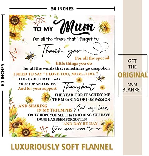 Niyewsor for Mum, Mum Gifts from Daughter Son, Mum Birthday Gifts, Flannel Fluffy Blanket Presents for Mum, Thanksgiving for Mum Mummy - Image 3