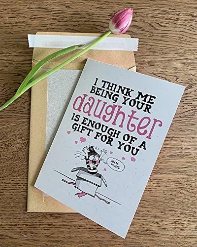 Mum or Dad Birthday Card/Father's Day Card From Daughter/Funny Happy Birthday Gift Cards For Daddy or Mummy/Cute Greeting Card For Fathers/Humorous Parents Card - Image 3