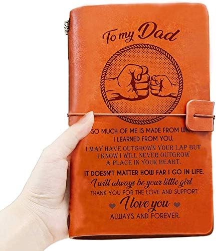 Dad Gifts from Daughter, Leather Journal Birthday Gifts for Dad from Daughter, OMNIQI Travel Journal Notebook 50th 60th 70th Birthday Presents for Daddy