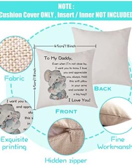 Dad Gifts From Daughter Son Cushion Cover Throw Pillow Cover Gift To Daddy Father’s Day Birthday Gifts (Daddy)