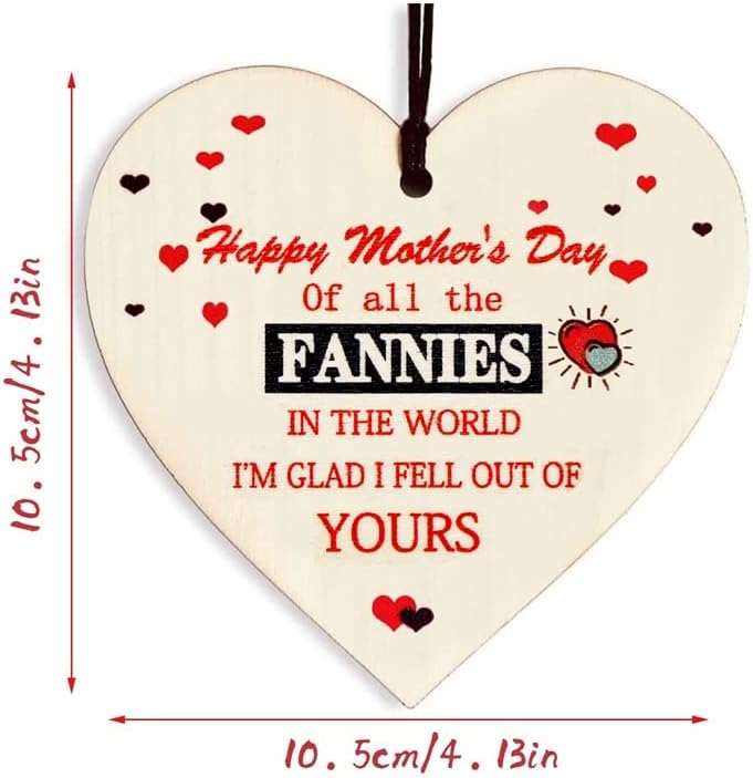 Funny Mothers Day Gifts, Rude Novelty Mothers Day Presents, Wooden Heart Gift Mothers Day Funny Gifts for Mum Daughter Son, Gift for Mum Birthday - Image 2