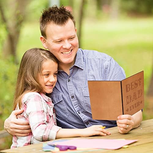 Giiffu Wooden Fathers Day Card -Best Dad Ever, Best Dad Greeting Card for Father's Day, Best Gifts for Father,Husband,Grandpa, Birthday Card for Dad - Image 5