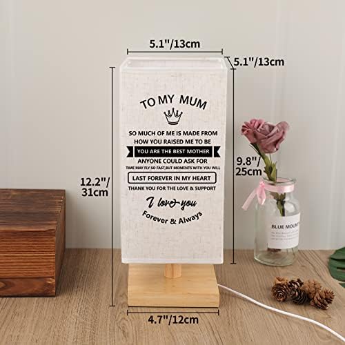 PRSTENLY Mum Birthday Gifts, Personalised Bedside Lamp with Warm Saying, Gifts for Mum on Her Birthday Christmas Anniversary Mothers Day, Mummy Presents from Daughter Son, 12*31CM - Image 2