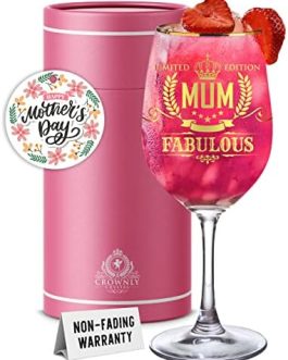 Kies®Gift Gifts for Mum Wine Glass Personalised Gifts for Women Mummy Birthday Gifts for Women Red Wine Gift Box Stemless Wine Glasses for Her Mum Gifts Presents for Mum Glasses Drinking White Wine