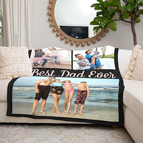 LNM Personalised Daddy Gifts for Birthday, Personalised Blankets for Dad Grandpa, Personalised Photo Fleece Blanket, Best Dad Ever Gifts from Daughter Son Wife, Personalised Gifts for Fathers Day - Image 3