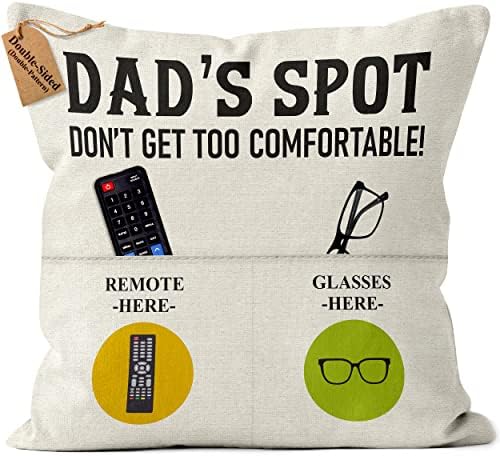 Kies GIFT®(Double-Sided) Gifts for Dad Gifts from Daughter Daddy Gifts with Pockets Cushion Covers 18x18 Inches Dad Gifts from Son Dad Birthday Gifts Daddy Birthday Gifts Birthday Gift for Dad