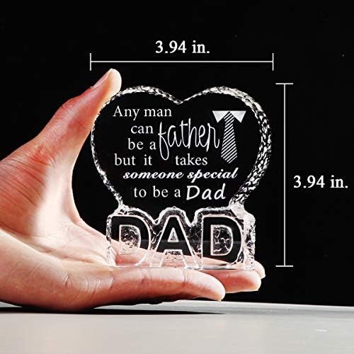 Crystal Birthday Gift for Dad,Presents for Daddy Father's Day Gifts from Daughter, Paperweight with DAD Letters - Image 4