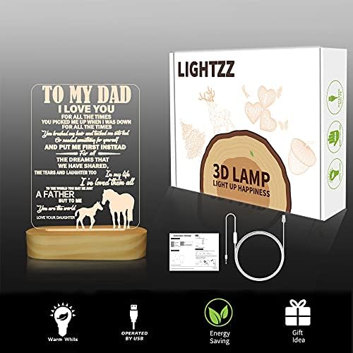 to My Dad Gifts from Daughter,3D Night Light I Love You Daddy LED Illusion Table Lamp for Men Father's Day Birthday Present (to My dad) - Image 8