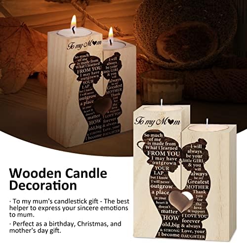 Mothers Day for Mum Gifts from Daughter, Mum Gifts Candlestick Candle Holder, Mum Gifts for Mothers Day Birthday Anniversary, Presents for Mum Candle Decoration Gifts Heart-shaped - Image 4