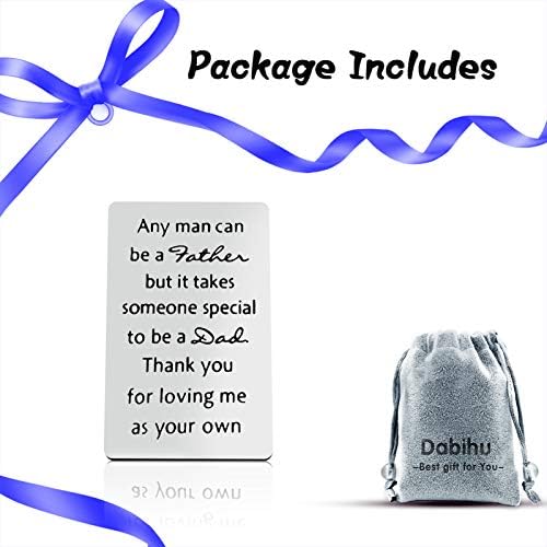 Step Dad Wallet Card Gifts Fathers Day Gift from Stepdaughter Stepson Christmas Birthday Gifts Thank You for Loving Me as Your Own Appreciation Gift for Stepfather Engraved Wallet Card Gifts for Dad - Image 7