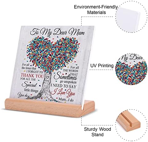 Mum Gifts from Daughter Son, Desk Decor Sign Gifts for Mum, Birthday Gifts for Mum, Acrylic Plaque Presents for Mum, Best Mum Gifts for Mother's Day Valentine's - Image 5