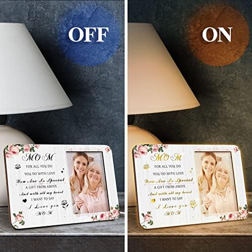 Gifts for Mum-Lighting Picture Frame Mum Gifts, Christmas Thanksgiving New Year Mothers Day Birthday Gifts for Mum Grandma Mother-In-Law Stepmum, 3.5x5 Picture Frame Gifts for Mum from Daughter or Son - Image 5