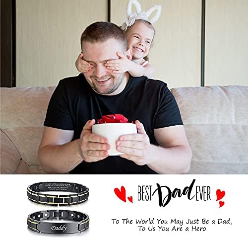 XUANPAI Customize Dad Bracelet Engraved Hidden Love Quote DAD Jewellery Father's Day Christmas Birthday for Father Daddy Papa Gifts from Daughter Son - Image 3