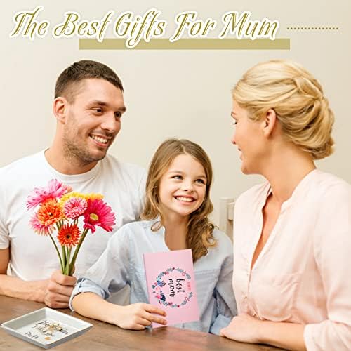 Ceramic Jewellery Dish with Greeting Card, Mothers Day Card Remember I Love You Mom Gifts from Daughter Son Trinket Plate Ring Holders Jewelry Tray Decor for Mother's Day Christmas Mom Birthday Gifts - Image 7