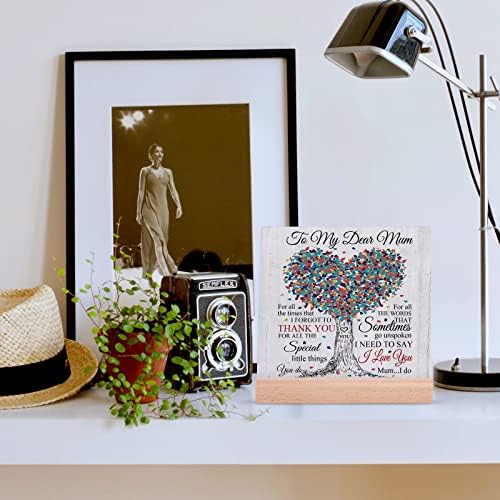 Mum Gifts from Daughter Son, Desk Decor Sign Gifts for Mum, Birthday Gifts for Mum, Acrylic Plaque Presents for Mum, Best Mum Gifts for Mother's Day Valentine's - Image 7