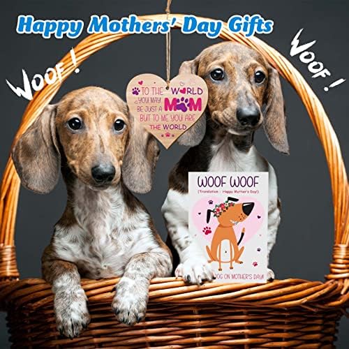 Mum Gifts Set Including Mum Wooden Hanging Heart Plaque, Mother's Day Card from the Dog Funny Birthday Card and Purple Envelope for Mother's Day Dog Lovers Personalised Gifts Presents Pet Keepsake - Image 5