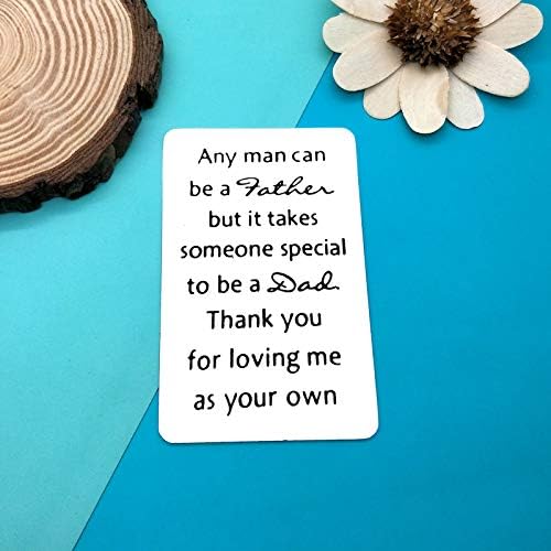 Step Dad Wallet Card Gifts Fathers Day Gift from Stepdaughter Stepson Christmas Birthday Gifts Thank You for Loving Me as Your Own Appreciation Gift for Stepfather Engraved Wallet Card Gifts for Dad - Image 3