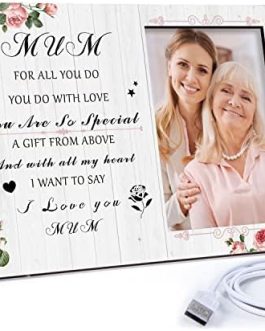 Gifts for Mum-Lighting Picture Frame Mum Gifts, Christmas Thanksgiving New Year Mothers Day Birthday Gifts for Mum Grandma Mother-In-Law Stepmum, 3.5×5 Picture Frame Gifts for Mum from Daughter or Son