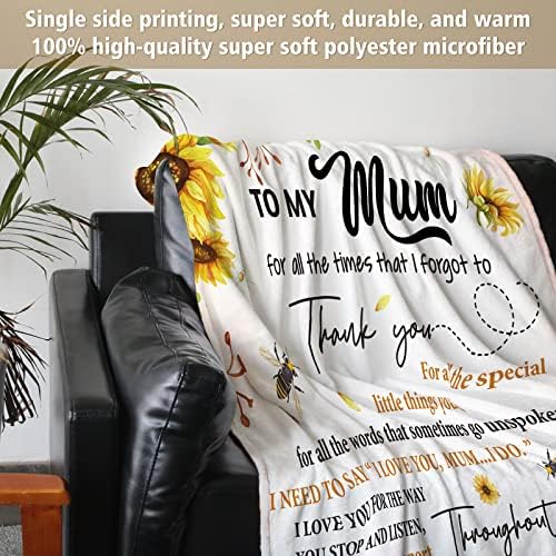 Niyewsor for Mum, Mum Gifts from Daughter Son, Mum Birthday Gifts, Flannel Fluffy Blanket Presents for Mum, Thanksgiving for Mum Mummy - Image 8