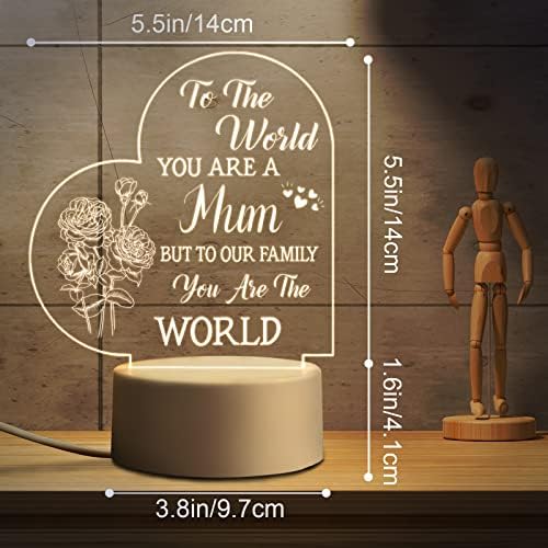 Niyewsor Mothers Day Gifts for Mum - Acrylic Night Light, Mum Gifts from Daughter Son, Birthday Presents Gifts for Mum, Valentine's Mother's Day Gifts for Mum, Mummy - Image 6