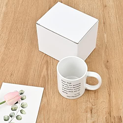 Fathers Day Coffee Mug Gifts for Dad, 11oz Mug Gifts Father's Day from Daughter Son Kids, Funny Birthday Gifts for Daddy - Thanks for Putting Up with a Spoiled Child Like Sibling Love, 11oz White - Image 9
