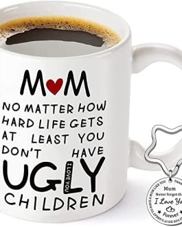 CYCFMYYLY Mothers Day Gifts, Mothers Day Mug Coffee Mug and Mum Mug Keyring, Personalised Mug for Mothers, Gift for Birthday/Anniversary/Valentines/Christmas Gifts for Mum Her Wife